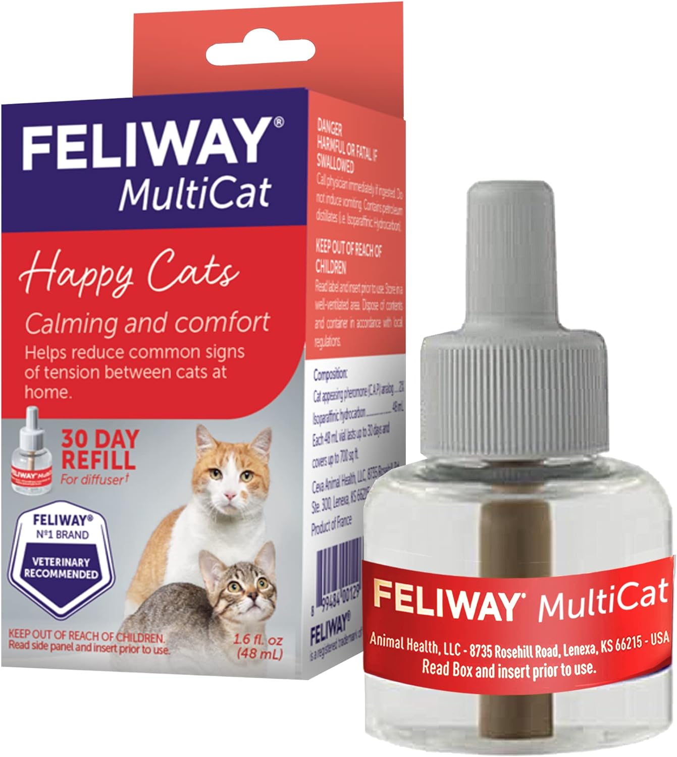 FELIWAY MultiCat Calming Pheromone, 30 Day Refill - 1 Pack, cat weight gain supplement